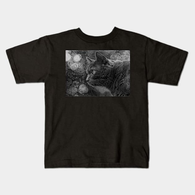 Charcoal Charlie Kids T-Shirt by On Dragon Wings Studio